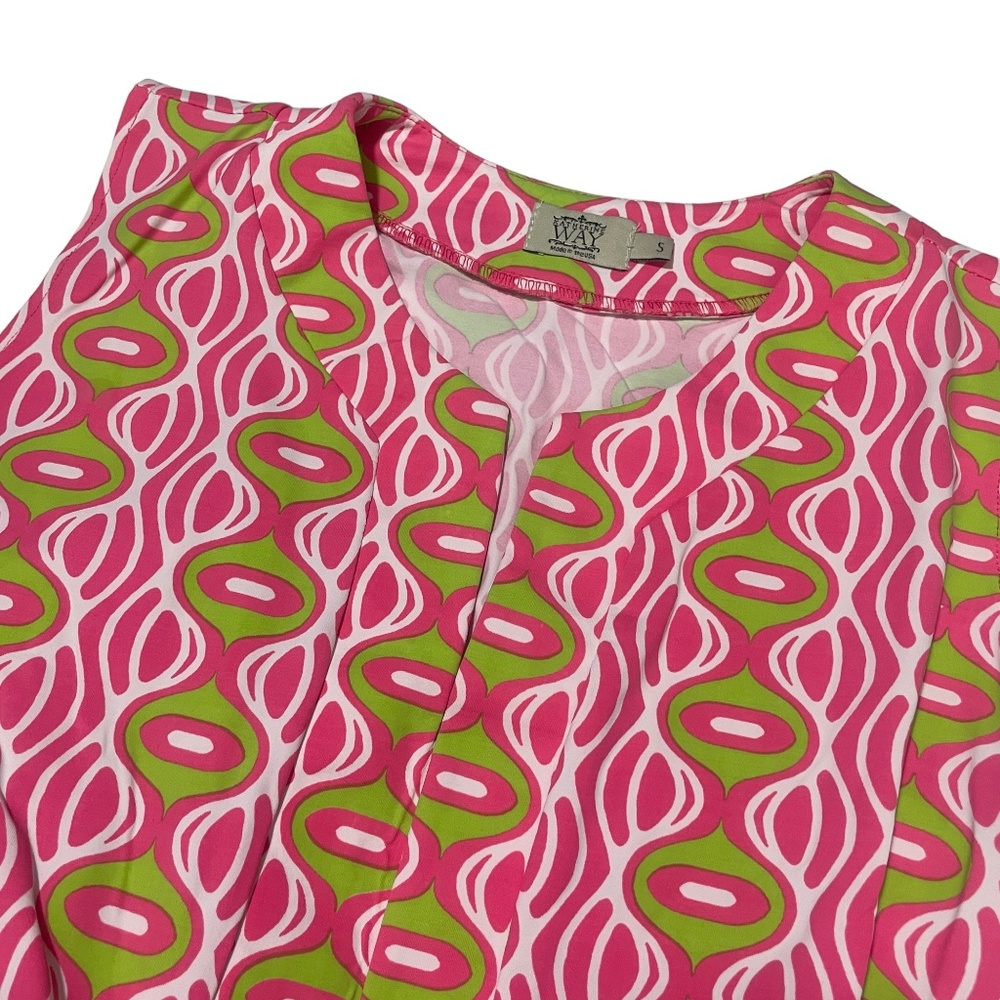 Katherine Way Small Golf Dress USA Made Pink and‎ Greens